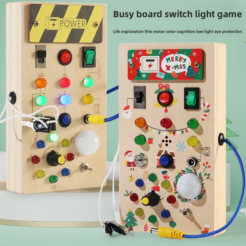 Montessori Wooden Busy Board Toddler - Montessori-Inspired Life Skills Busy Board Educational