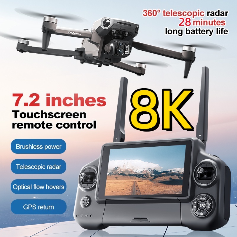 8K 3 Axis Gimbal Brushless 7.2 - Fpv Brushless Rc Drone 4K recension och pris