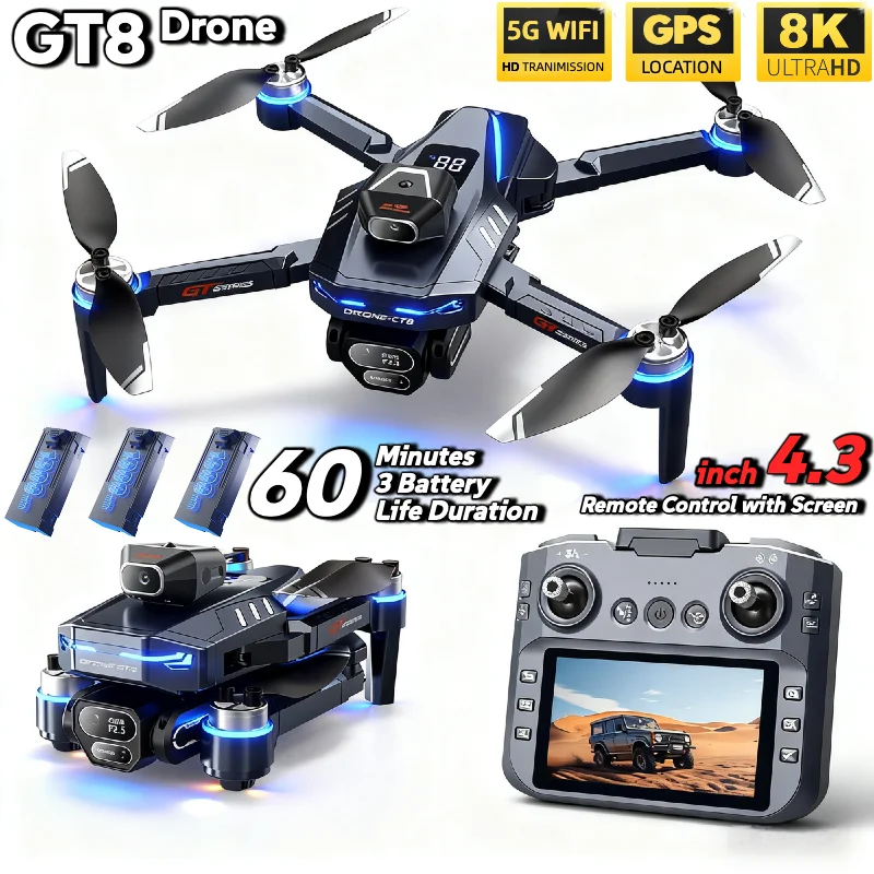 HOT For LSRC GT8 Drone 4K Prof - Fpv Brushless Rc Drone 4K recension och pris