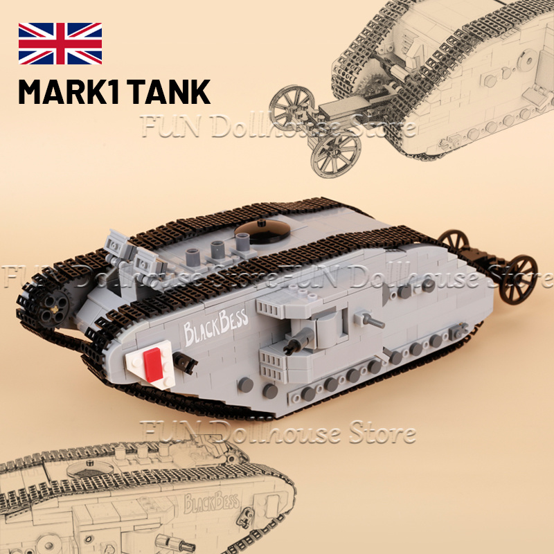 MOC WW1 Military Army Soldier  - Lego Compatible Military Tank recension och pris