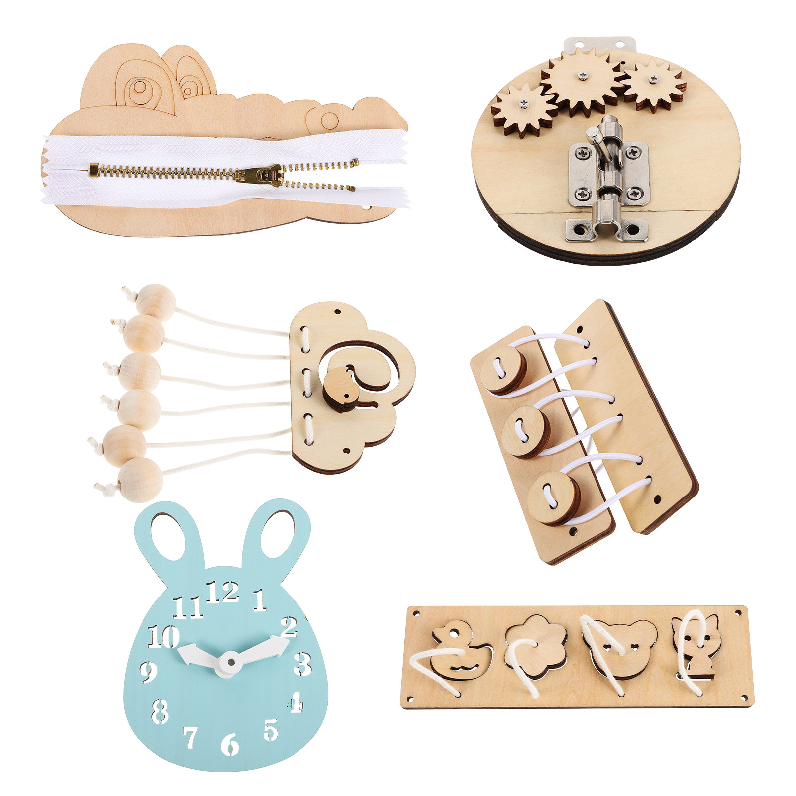 6Pcs Montessori Early Learning - Montessori Wooden Busy Board Toddler recension och pris