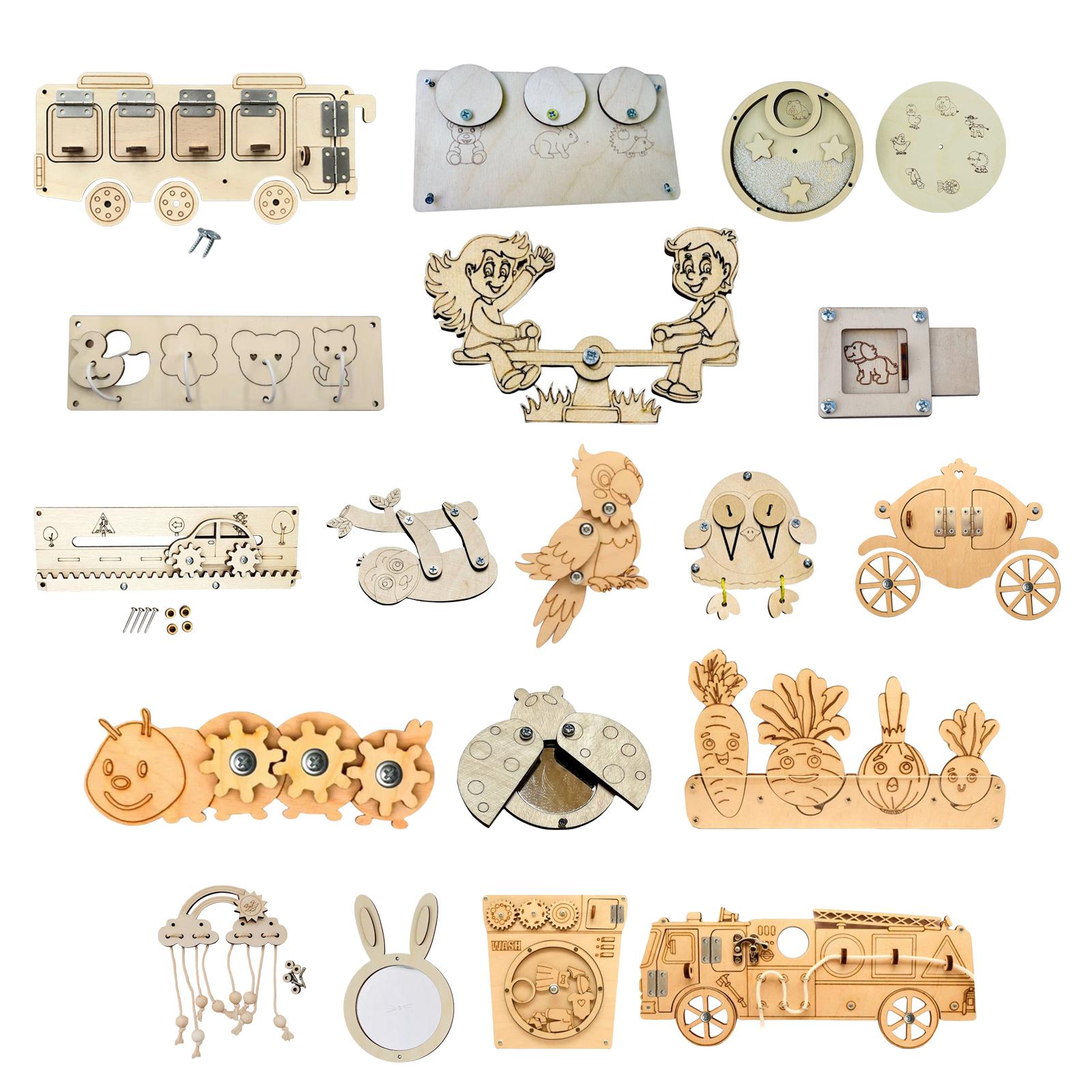 Wooden Busy Board Parts Montes - Montessori Wooden Busy Board Toddler recension och pris
