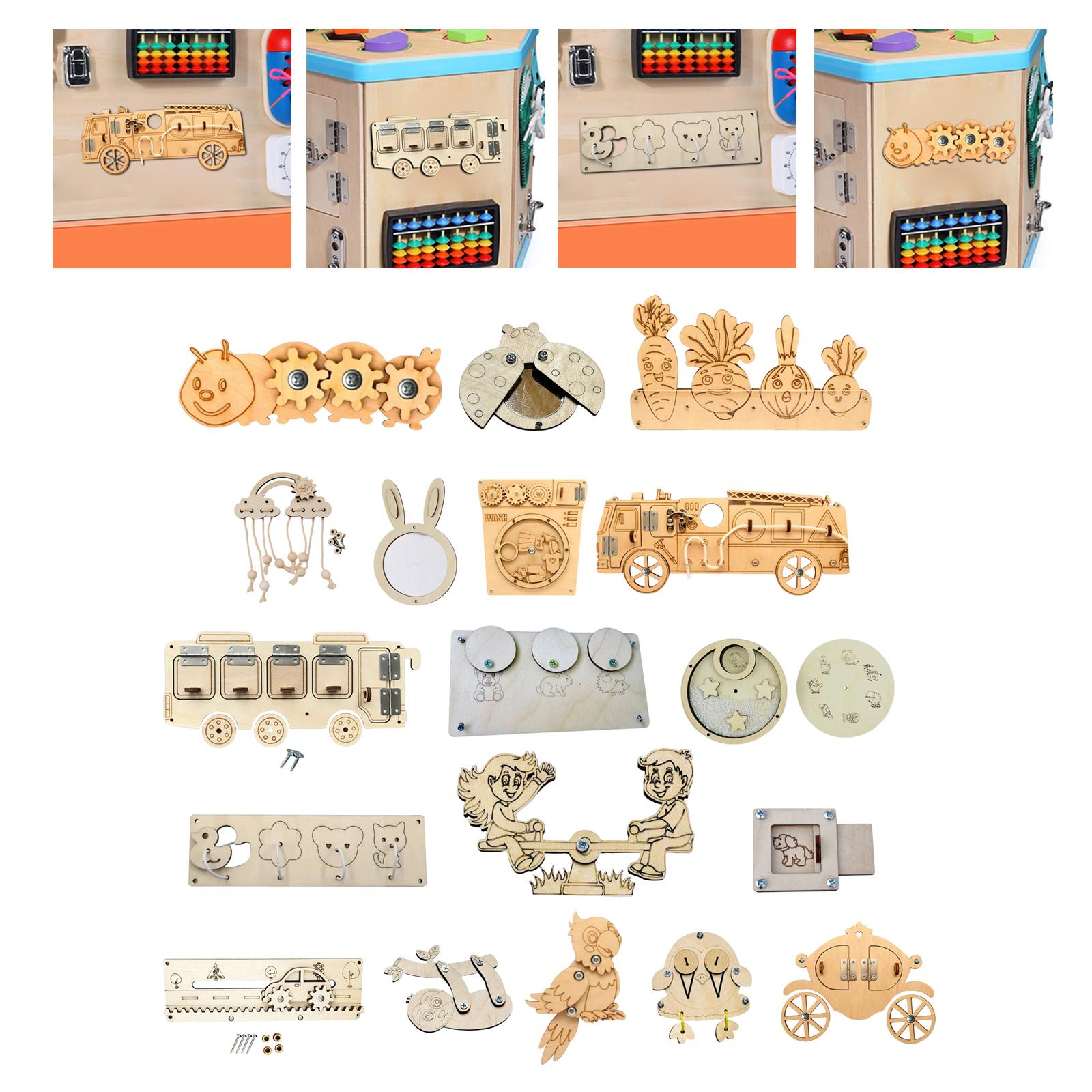 Wooden Busy Board Parts Montes - Montessori Wooden Busy Board Toddler recension och pris