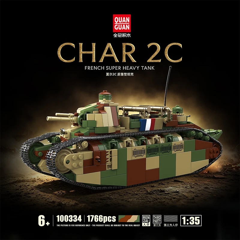 French Char 2c Super Heavy Tan - Lego Compatible Military Tank recension och pris